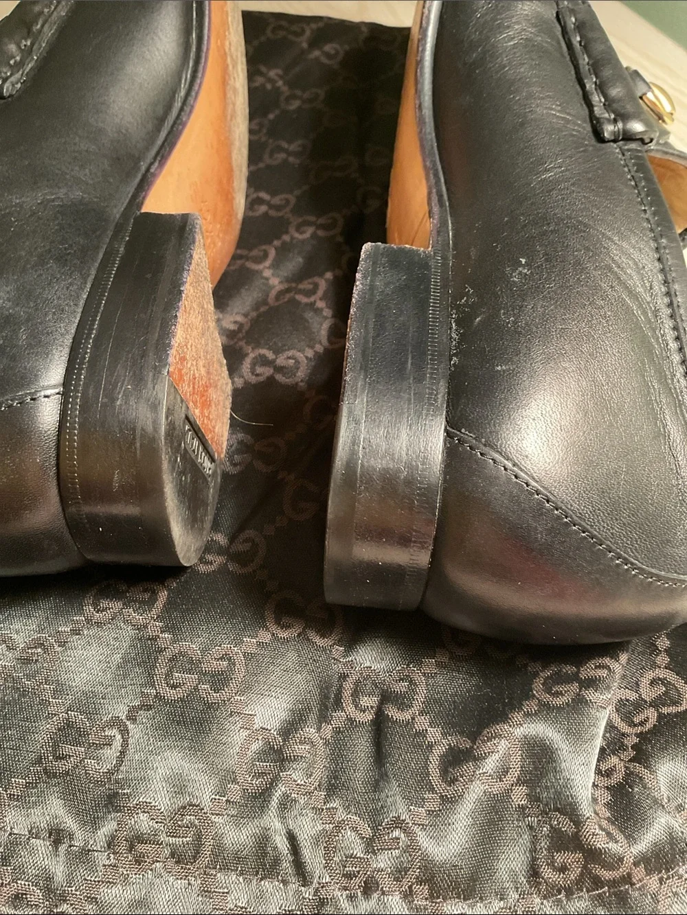 Gucci Black Leather 1953 Horsebit Slip-On Loafers with Gold Hardware